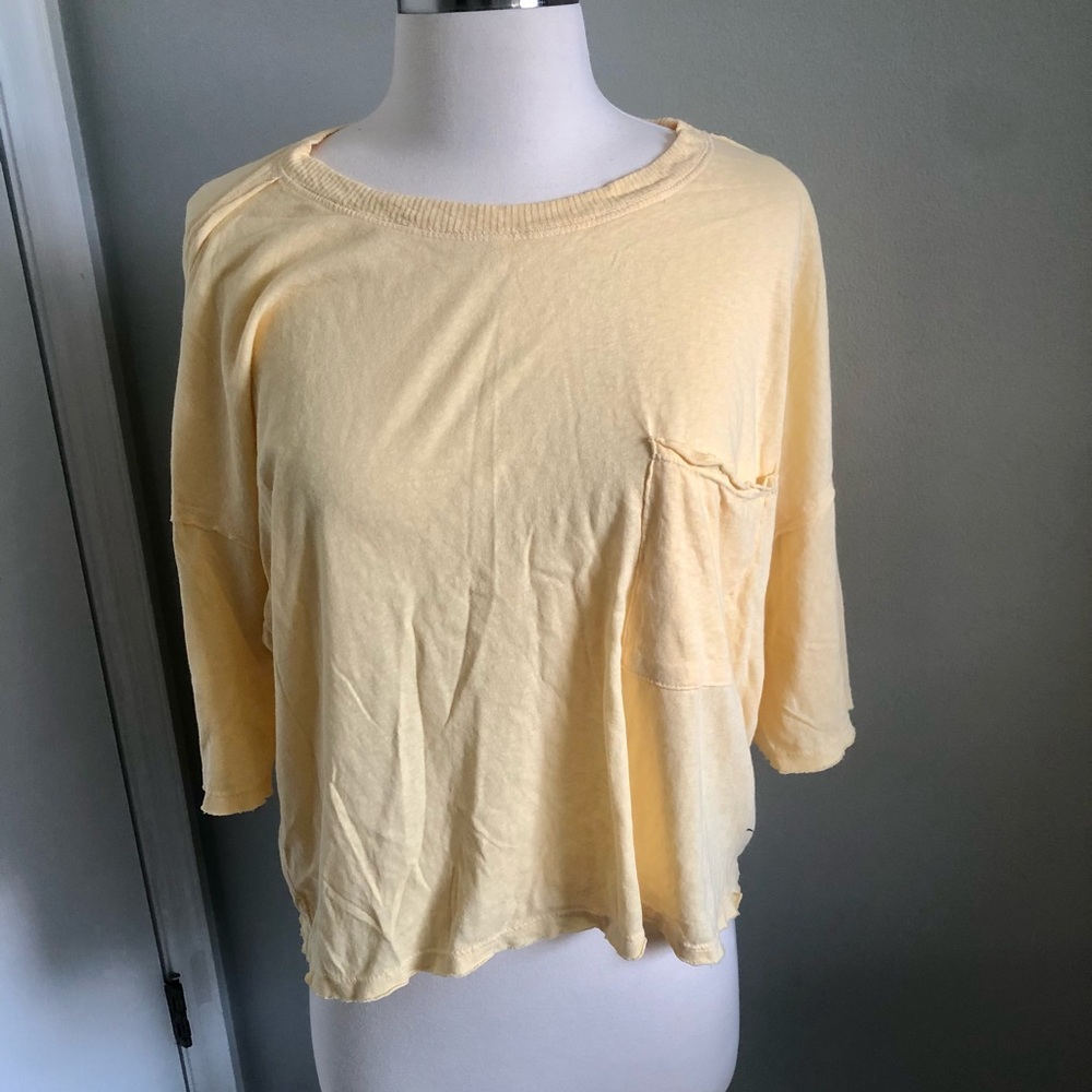 Blank Paige oversized crop pocket tee
